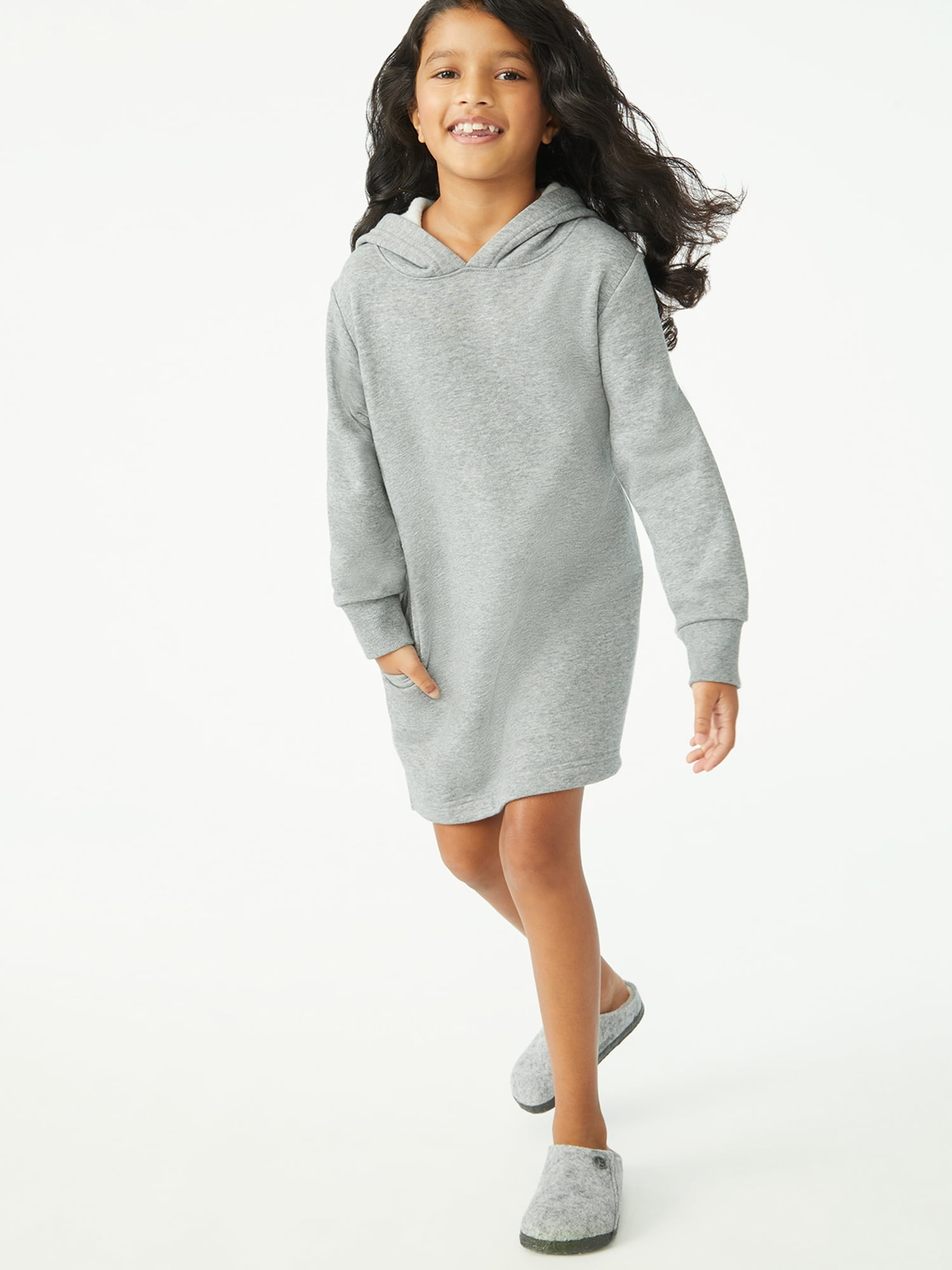 Moncler Enfant - Girls Pink Cotton Hoodie Dress | Childrensalon