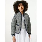Free Assembly Girls Lightweight Quilted Jacket, Sizes 4-18