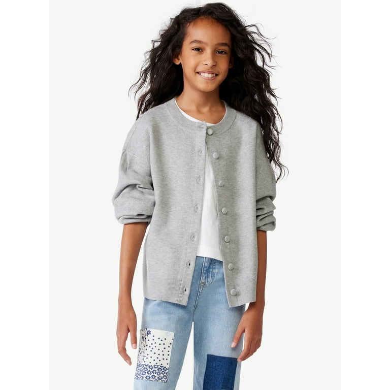 Free Assembly Girls Long Sleeve Cardigan, Sizes 4-18 - Walmart.com