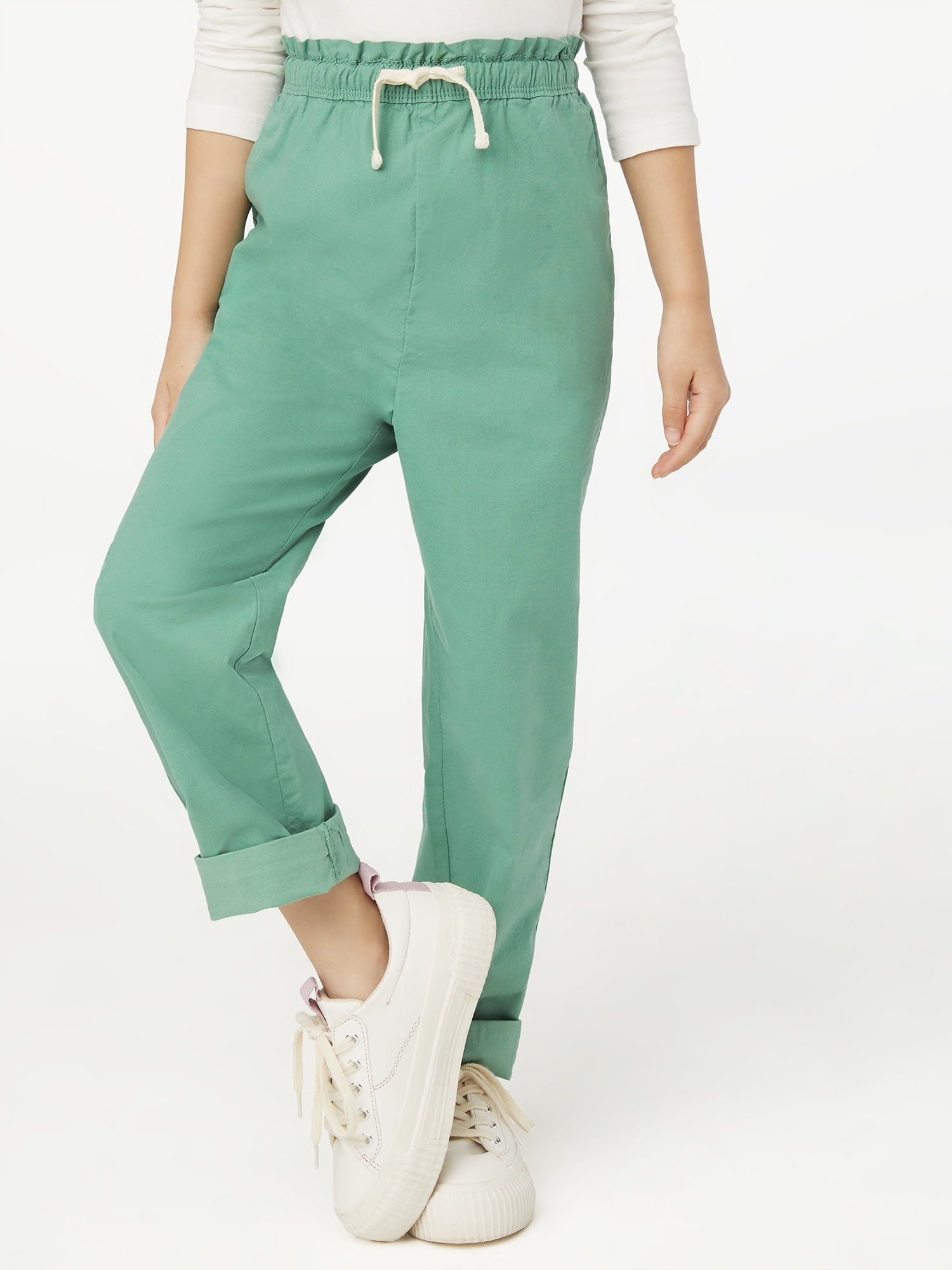 Free Assembly Girls Pull-On Dock Pants, Sizes 5-18