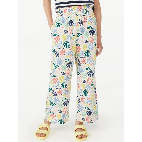Free Assembly Girls Pull On Wide Leg Beach Pants, Sizes 4-18