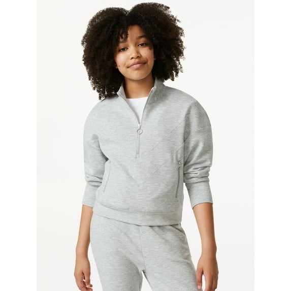 Free Assembly Girls Quarter-Zip Track Jacket, Sizes 4-18