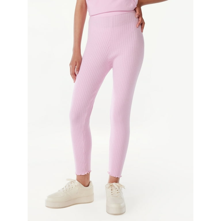 Free Assembly Girls Ribbed Sweater Leggings, Sizes 4-18