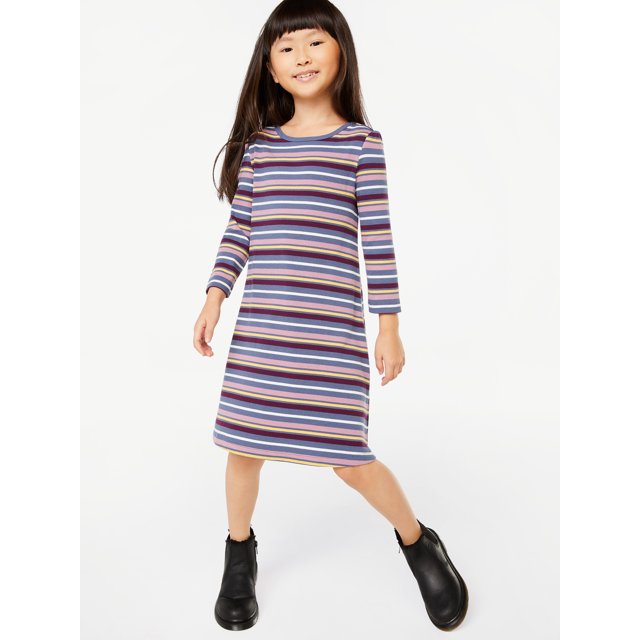 Robe Swing Loft, Noire, Côtes, Taille S – Manches Longues, Parfaite Pour Cocktail