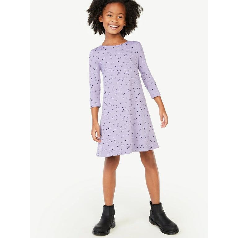 Free Assembly Girls Ribbed Swing Dress Sizes 4 18 Walmart