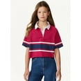thumbnail image 1 of Free Assembly Girls Rugby Stripe Polo Shirt, Sizes 4-18, 1 of 5