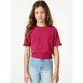 thumbnail image 1 of Free Assembly Girls Short Sleeve Ruffle Sweater, Sizes 4-18, 1 of 5