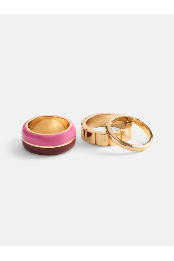Women's Goldtone Stackable Ring Set, 3-Piece, Size 7