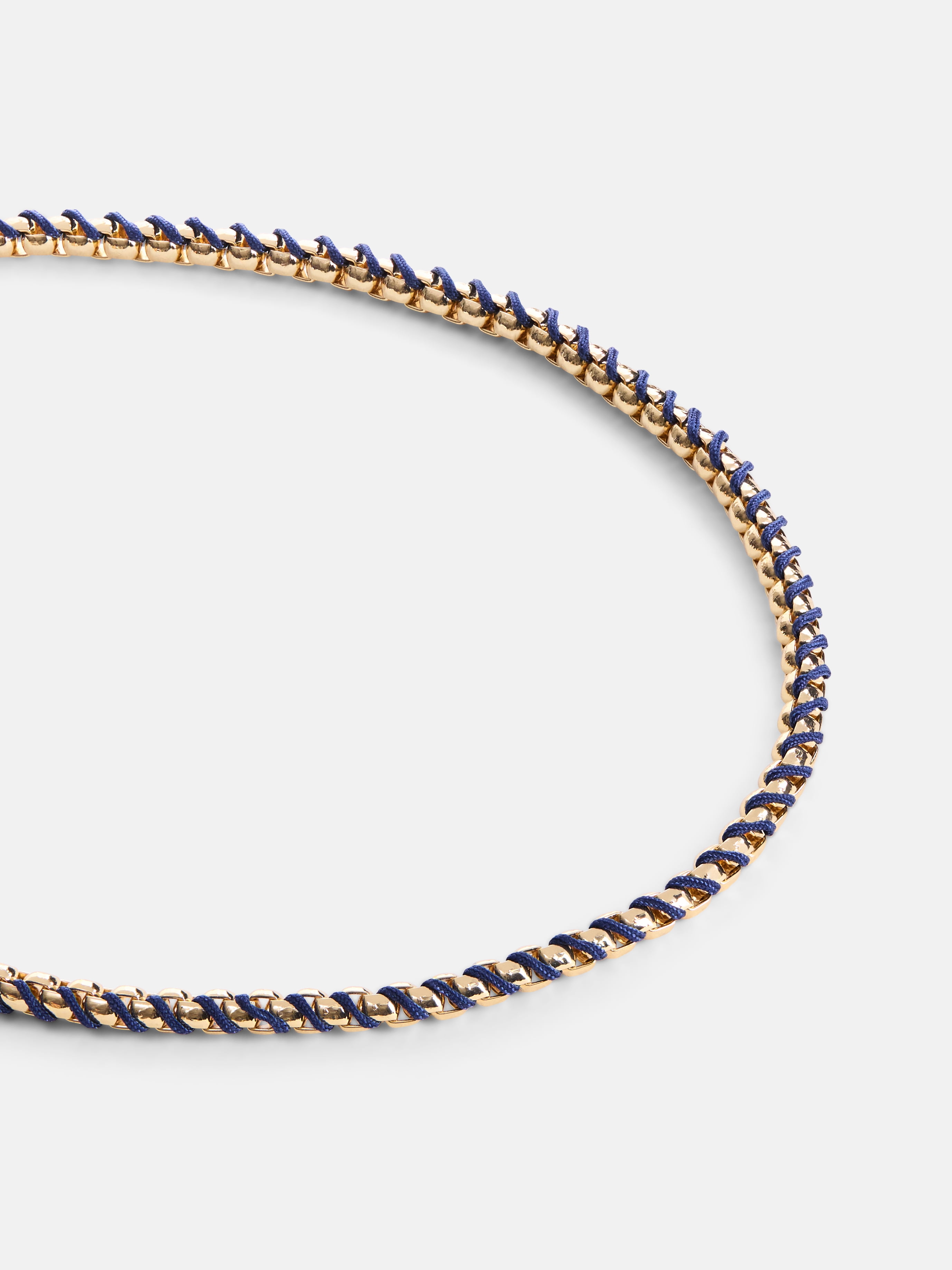 Women's Gold-Tone and Navy Cord Chain Necklace, 16" + 3" Extender