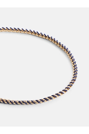 Women's Gold-Tone and Navy Cord Chain Necklace, 16" + 3" Extender