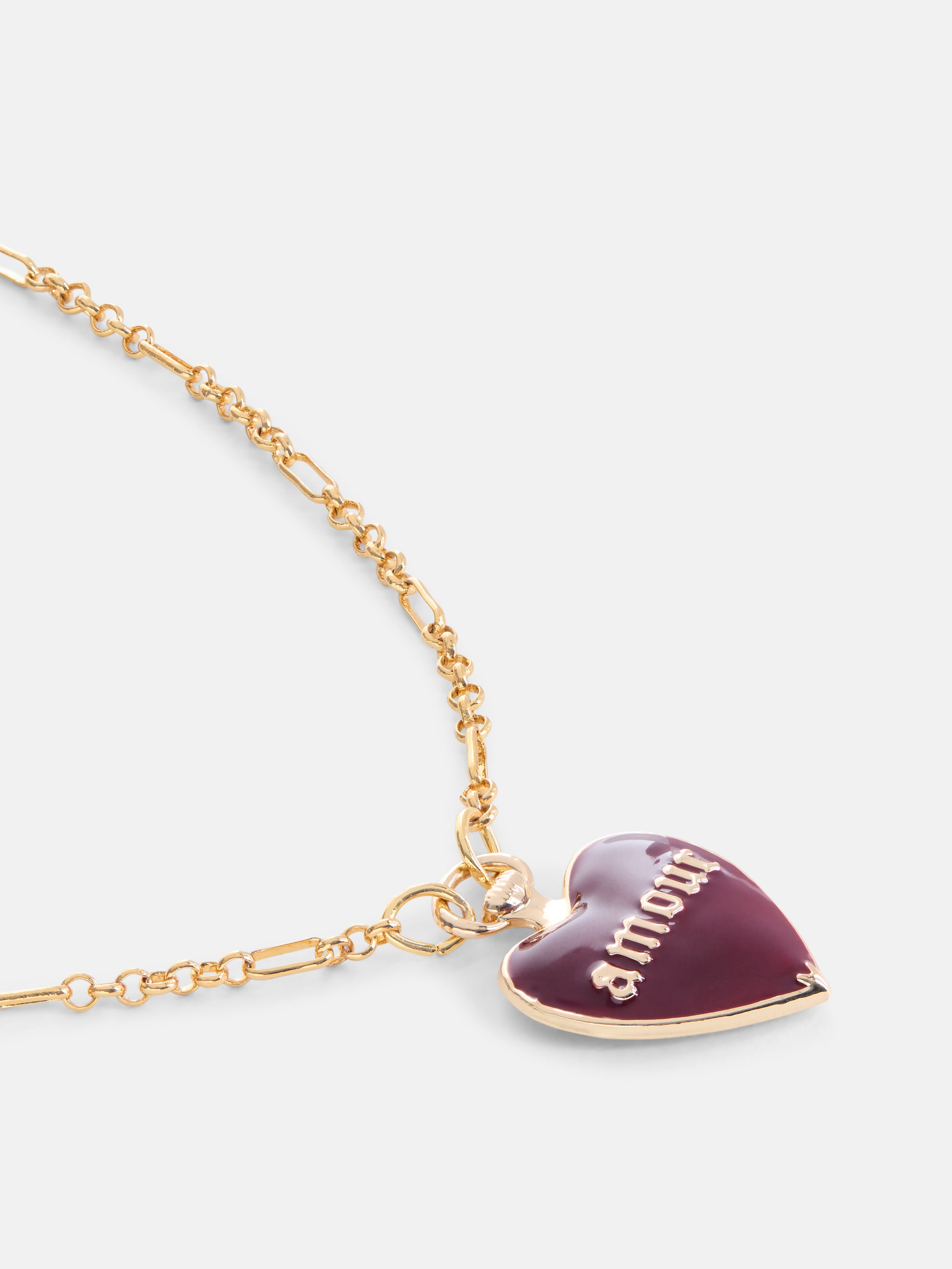 Free Assembly Women's Amour Heart Pendant Necklace, 16" + 3" Extender