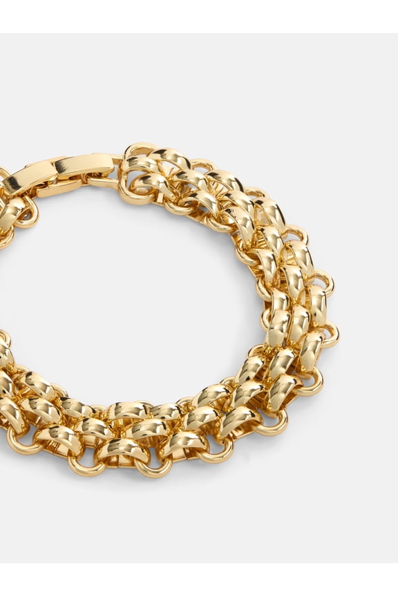 Women's Goldtone Chunky Link Bracelet, 7.5" + .5" Clasp