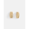 thumbnail image 1 of Free Assembly Women's Ribbed Goldtone J Hoop Earrings, 1 of 4