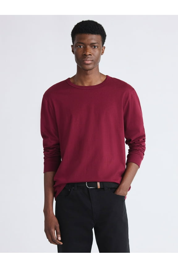 Men's Everyday Cotton Tee with Long Sleeves, Sizes XS-3XL