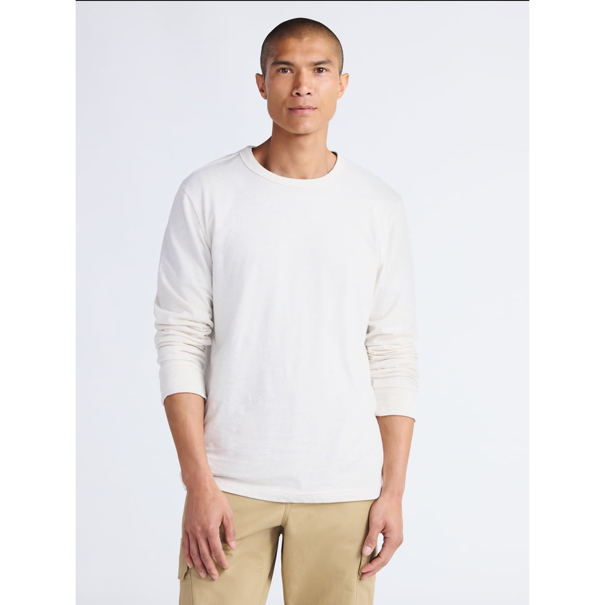 Men's Everyday Cotton Tee with Long Sleeves, Sizes XS-3XLT