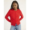 Free Assembly Women’s and Women's Plus Crewneck Cardigan Sweater with Long Sleeves, Midweight