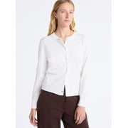 Free Assembly Women's and Women's Plus Solid, Stripe, & Print Classic Cozy Yarn Cardigan Sweater, Lightweight, Sizes XS-4X