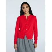 FREE ASSEMBLY Women's and Women's Plus Heart Cardigan Sweater with Long Sleeves, Lightweight, Sizes XS-4X