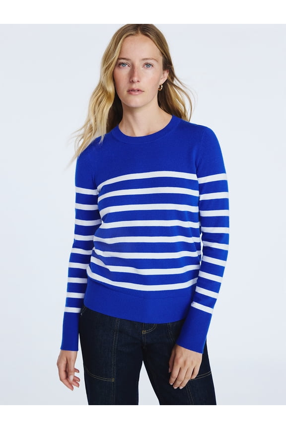 Women's and Women's Plus Cozy Yarn Crewneck Sweater with Long Sleeves. Lightweight, Sizes XS-4X