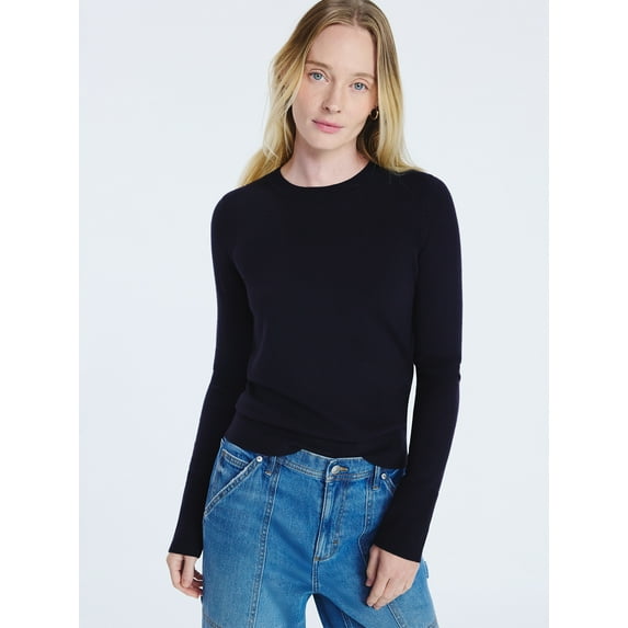 Free Assembly Women's and Women's Plus Cozy Yarn Crewneck Sweater with Long Sleeves, Lightweight, Sizes XS-4X