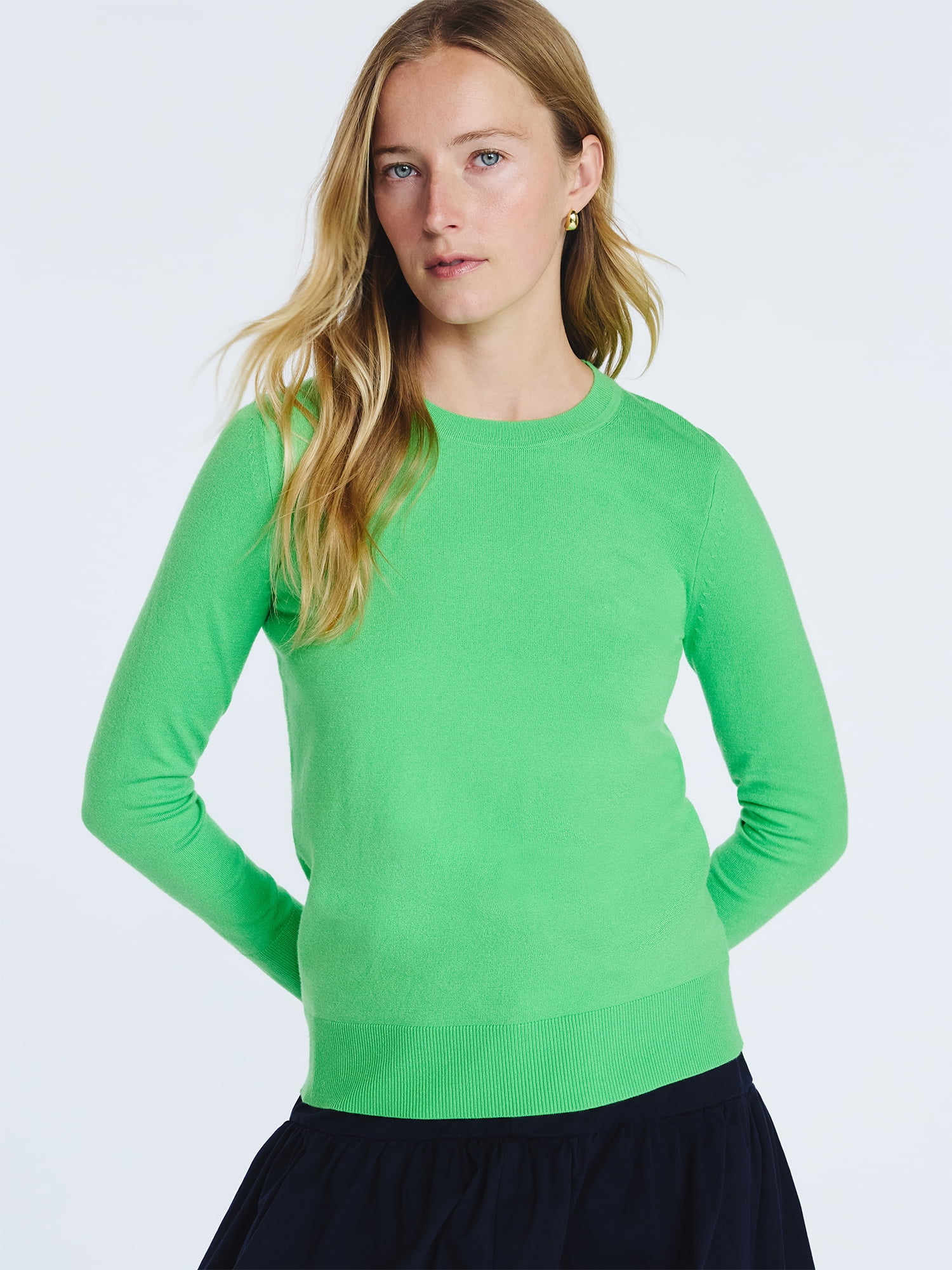 Free Assembly Women's and Women's Plus Cozy Yarn Crewneck Sweater with Long Sleeves, Lightweight, Sizes XS-4X