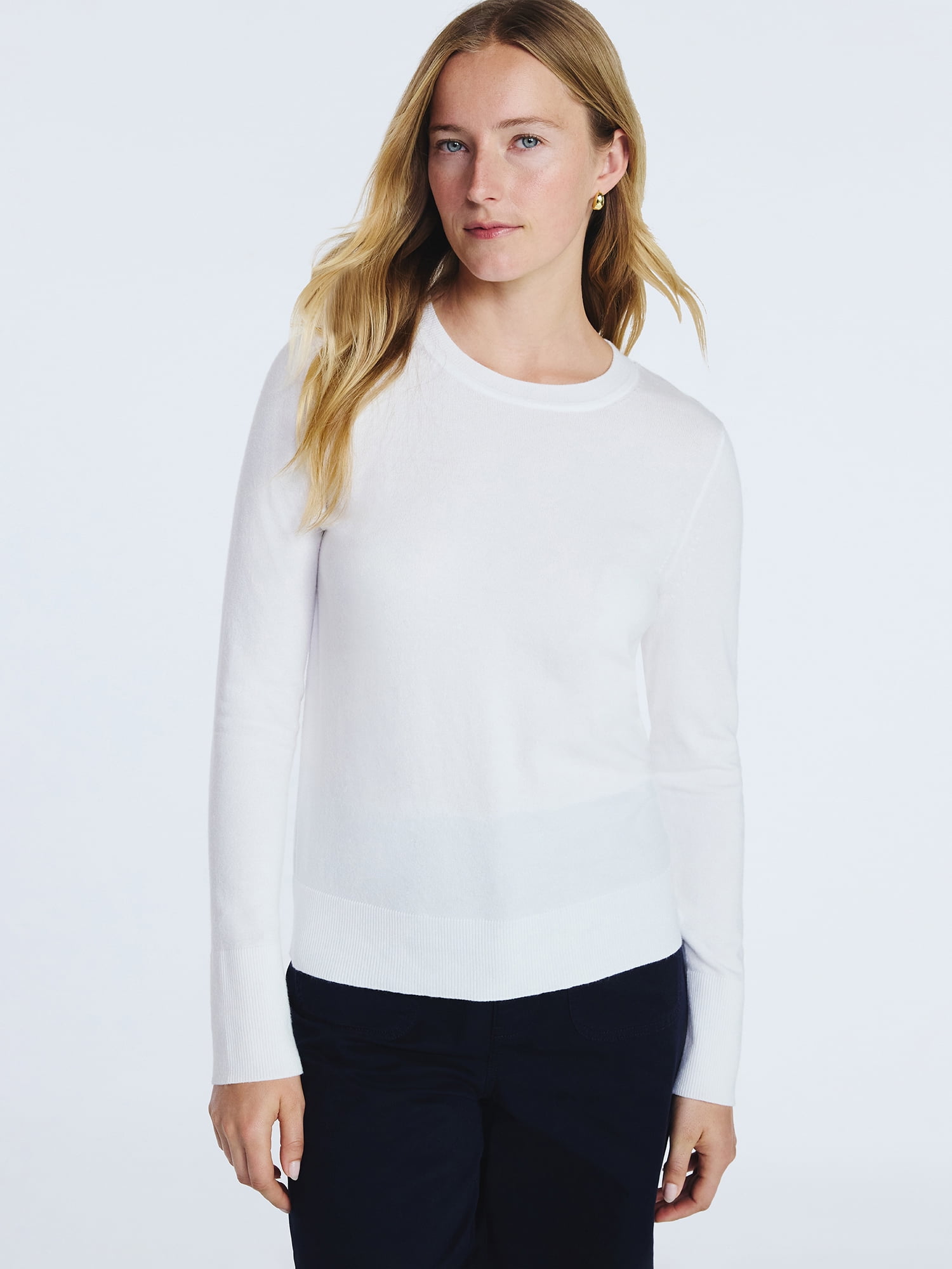 Free Assembly Women's and Women's Plus Cozy Yarn Crewneck Sweater with Long Sleeves, Lightweight, Sizes XS-4X