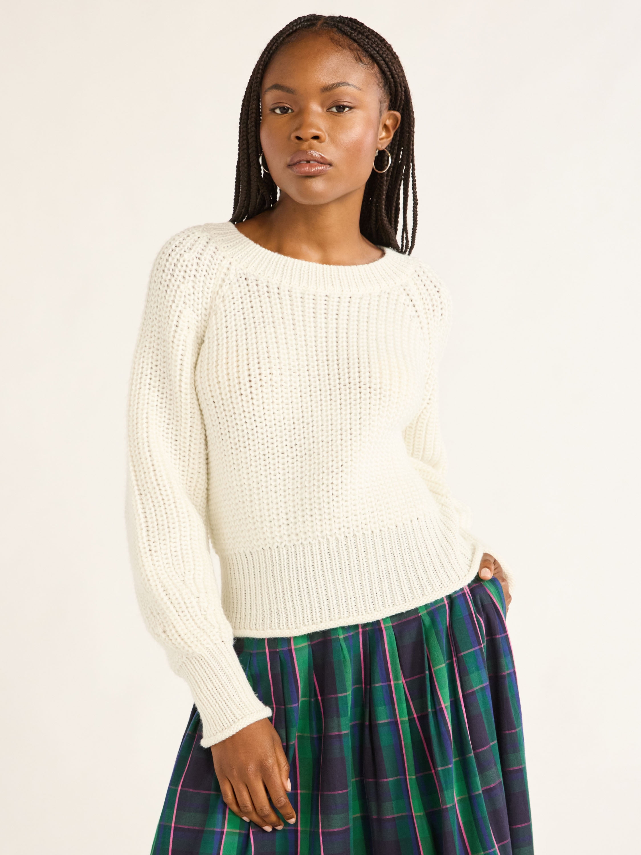 Free Assembly Women’s Pullover Sweater with Long Raglan Sleeves, Midweight, Sizes XS-XXL