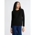 thumbnail image 1 of Free Assembly Women's and Women's Plus Cozy Yarn Crewneck Sweater with Long Sleeves. Lightweight, Sizes XS-4X, 1 of 6