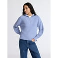 thumbnail image 1 of Free Assembly Women's and Women's Plus Half Zip Sweater with Long Sleeves, Midweight, Sizes XS-4X, 1 of 5