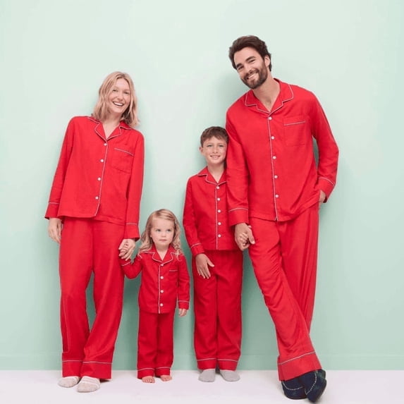 Free Assembly Matching Family Pajamas Kids' Top and Pants Gift Set, 2-Piece, Sizes 4-14