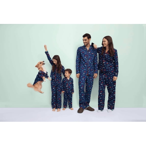 Free Assembly Matching Family Pajamas Kids' Top and Pants Gift Set, 2-Piece, Sizes 4-14