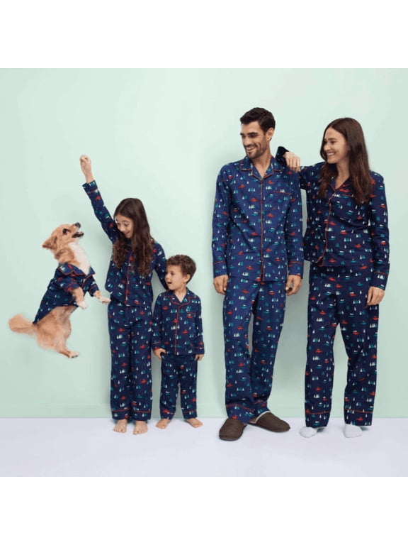 Matching Family Poplin Pajamas Pet PJ Shirt 1-Piece, Sizes XS-XXL