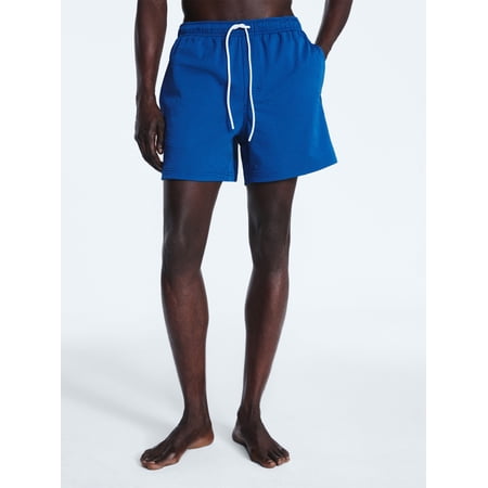 Free Assembly Men's Swim Stretch Seersucker Board Shorts, 5" Inseam, Sizes S-3XL