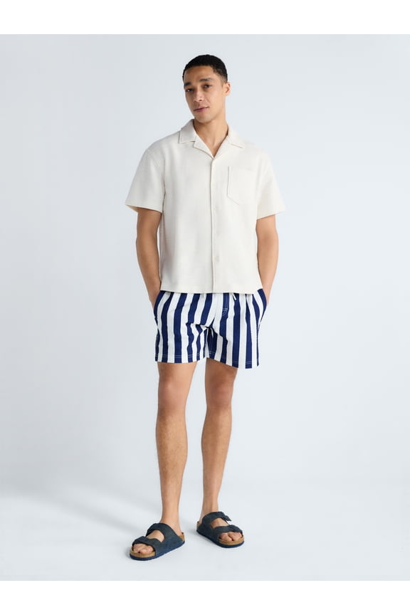 Men's Swim Stretch Seersucker Board Shorts, 5" Inseam, Sizes S-3XL