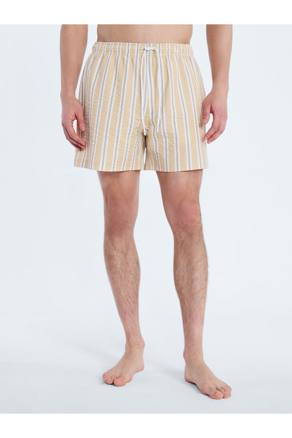 Men's Stretch Seersucker Board Shorts, 5" Inseam, Sizes S-3XL