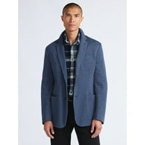Free Assembly Men's Casual Single Breasted Knit Blazer with Patch Pockets, Sizes S-3X