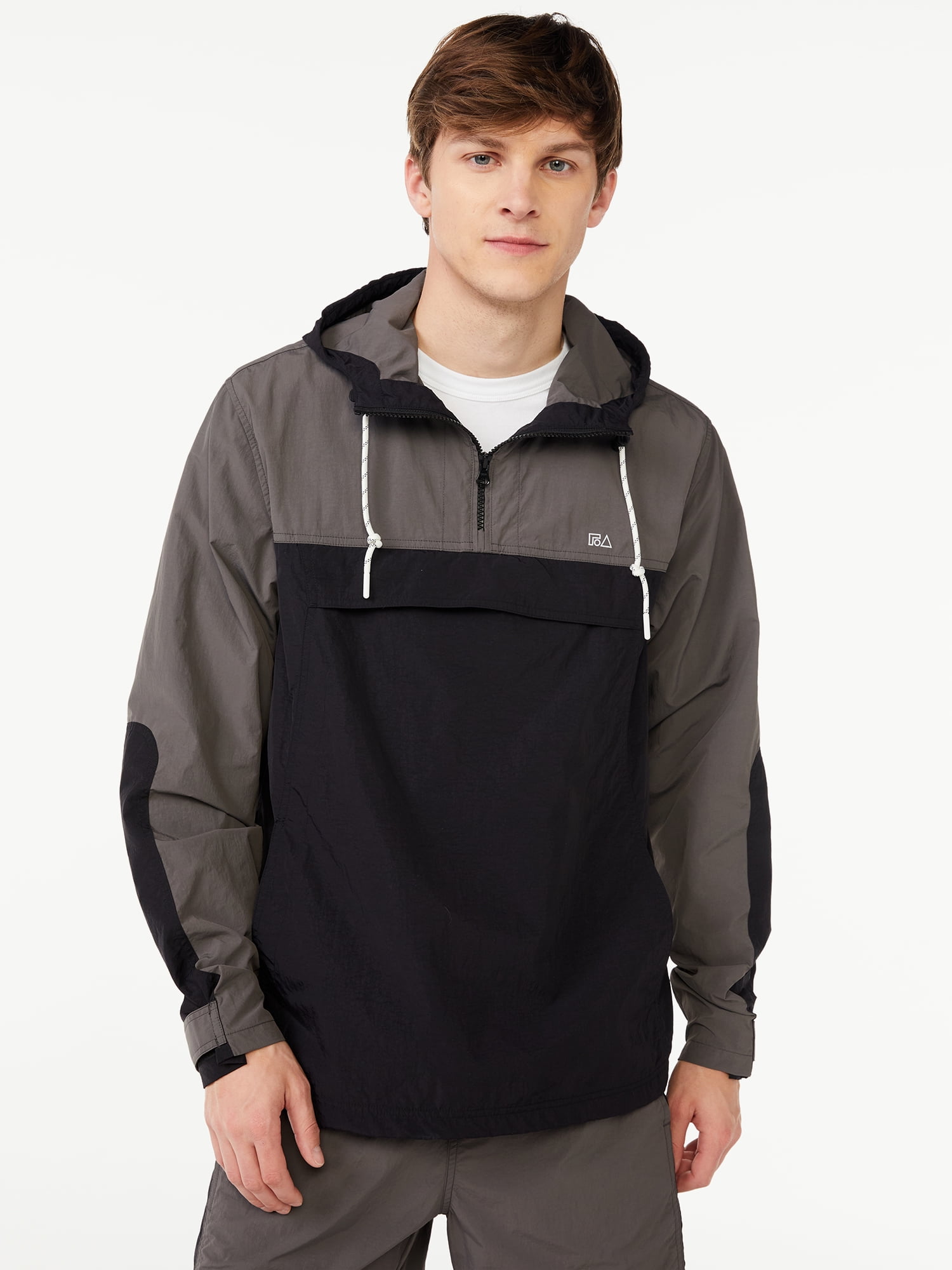 Free Assembly Men's Colorblocked Nylon Anorak Jacket