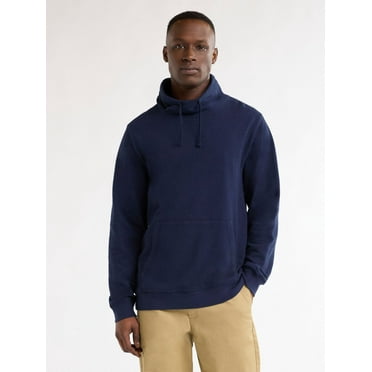 Free Assembly Men’s Cotton Funnel Neck Top with Long Sleeves, Sizes XS-3XL