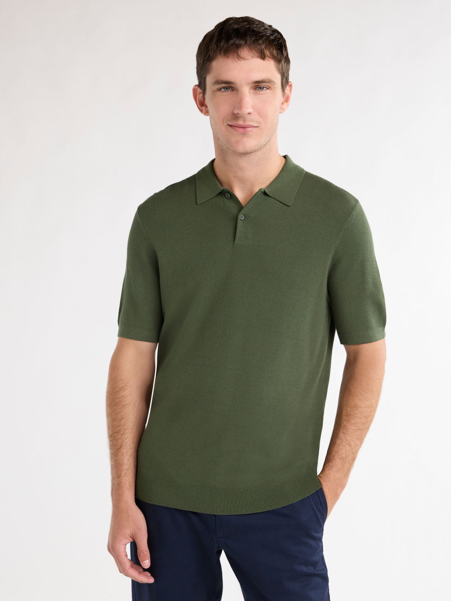 Comfortable Men's Relaxed Fit Polo Shirt Sweater