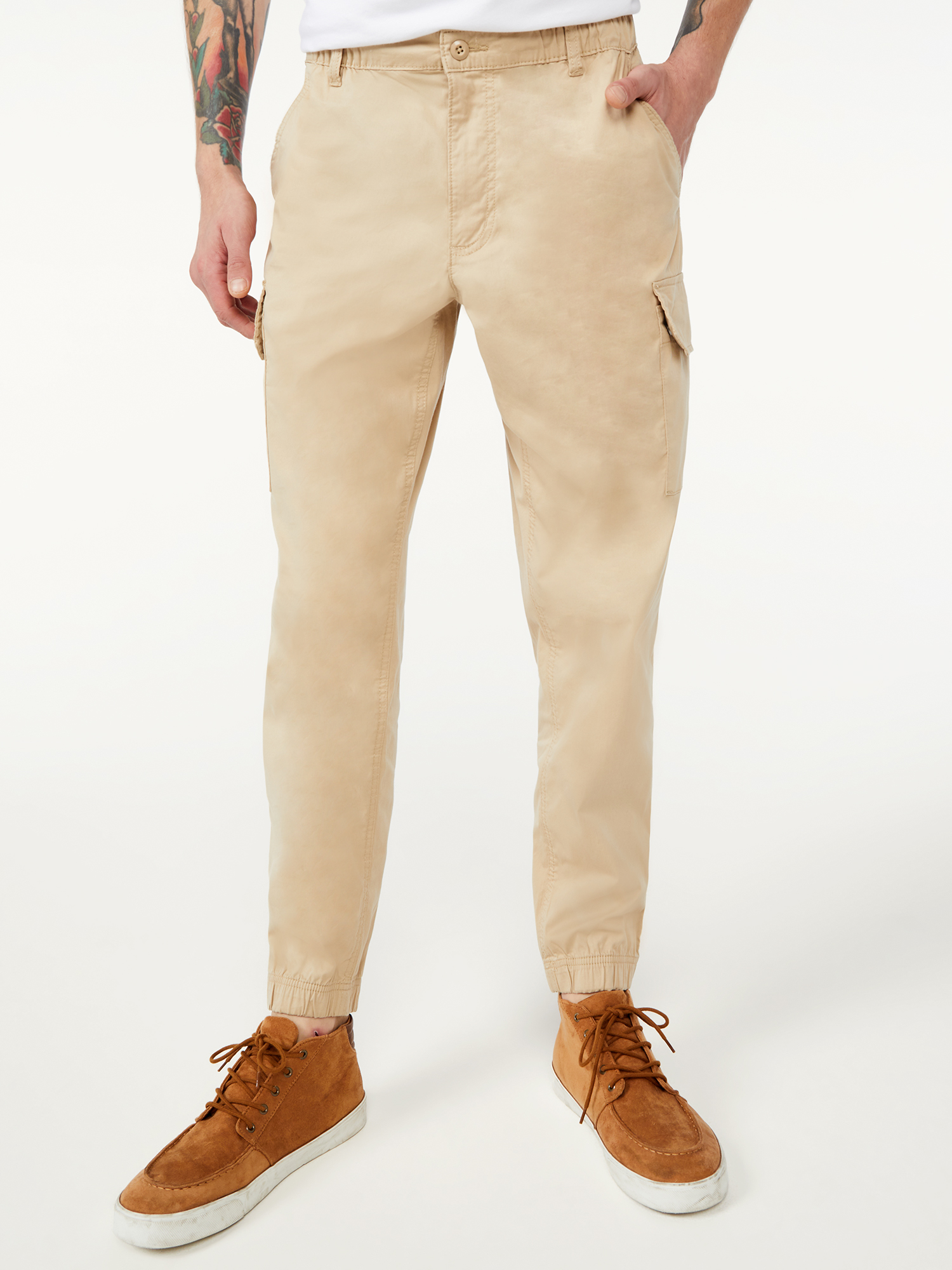 Free Assembly Men’s E-Waist Cargo Joggers - image 1 of 5