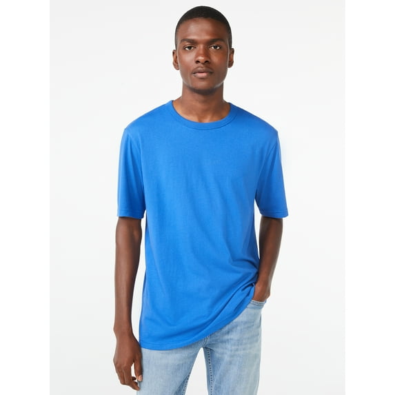 Free Assembly Men’s Everyday Cotton Tee with Short Sleeves, Sizes S-3XL
