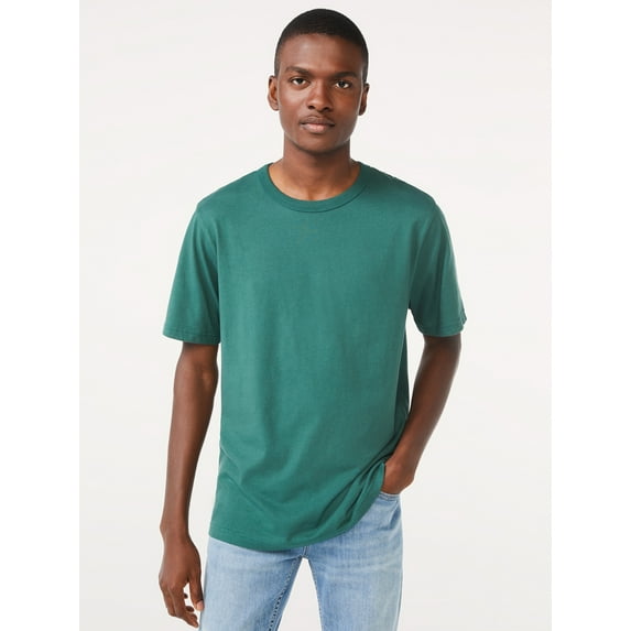 Free Assembly Men’s Everyday Cotton Tee with Short Sleeves, Sizes S-3XL