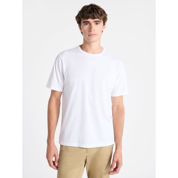 Free Assembly Men’s Everyday Cotton Tee with Short Sleeves, Sizes S-3XL