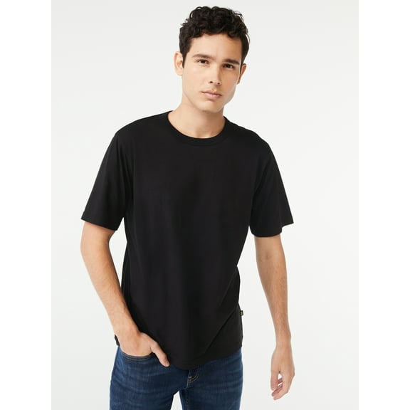 Free Assembly Men’s Everyday Cotton Tee with Short Sleeves, Sizes S-3XL