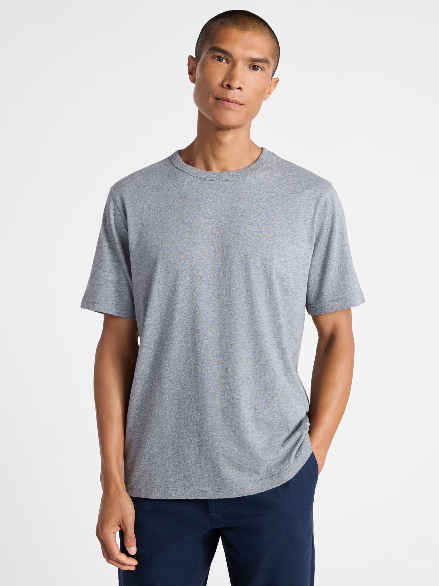 Free Assembly Men’s Everyday Cotton Tee with Short Sleeves, Sizes S-3XL