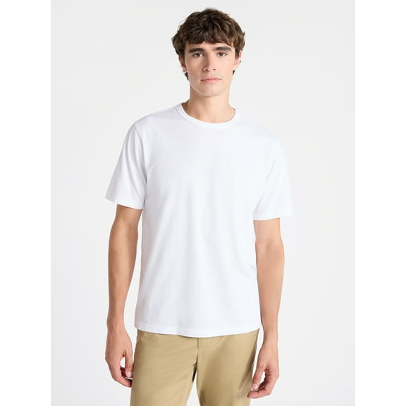 Free Assembly Men’s Everyday Cotton Tee with Short Sleeves, Sizes S-3XL