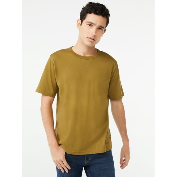 Free Assembly Men’s Everyday Cotton Tee with Short Sleeves, Sizes S-3XL