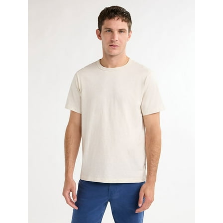 Free Assembly Men’s Everyday Cotton Tee with Short Sleeves, Sizes S-3XL