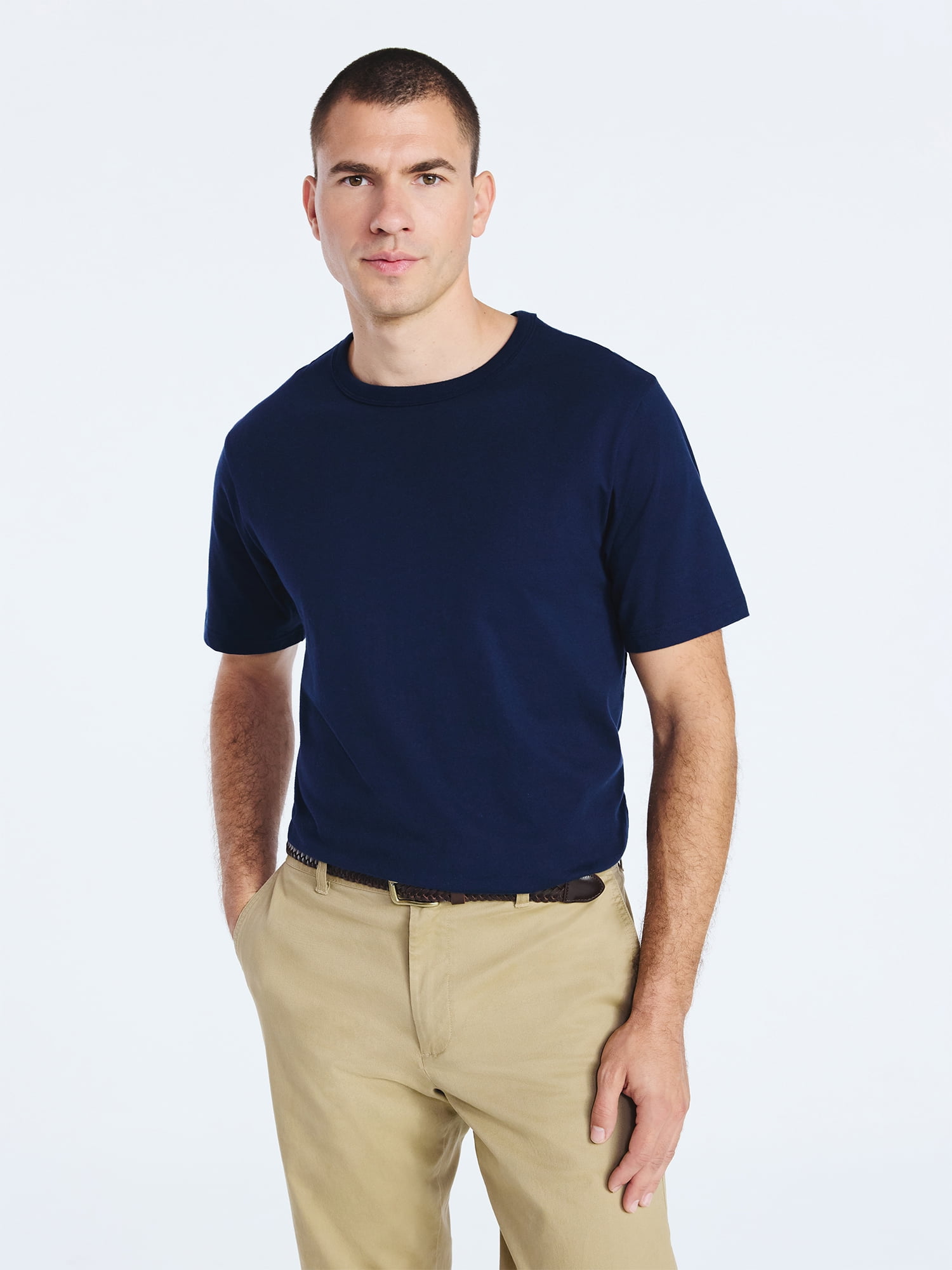 Free Assembly Men’s Everyday Cotton Tee with Short Sleeves, Sizes S-3XL