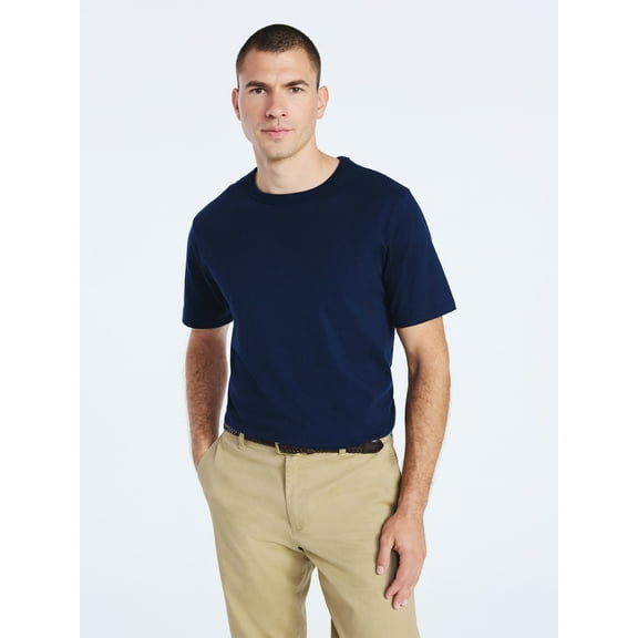 Free Assembly Men’s Everyday Cotton Tee with Short Sleeves, Sizes S-3XL